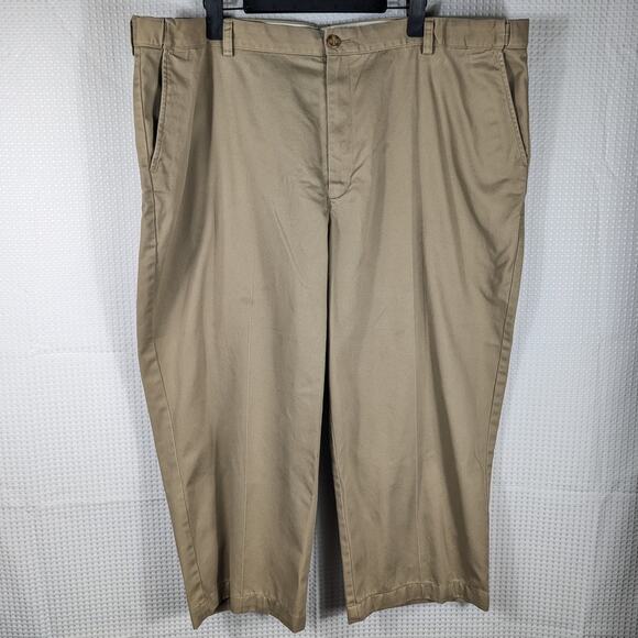 L.L. Bean Comfort Waist Khaki Chino Pants Men’s 46x30 100% Cotton Relaxed Fit - Picture 1 of 4